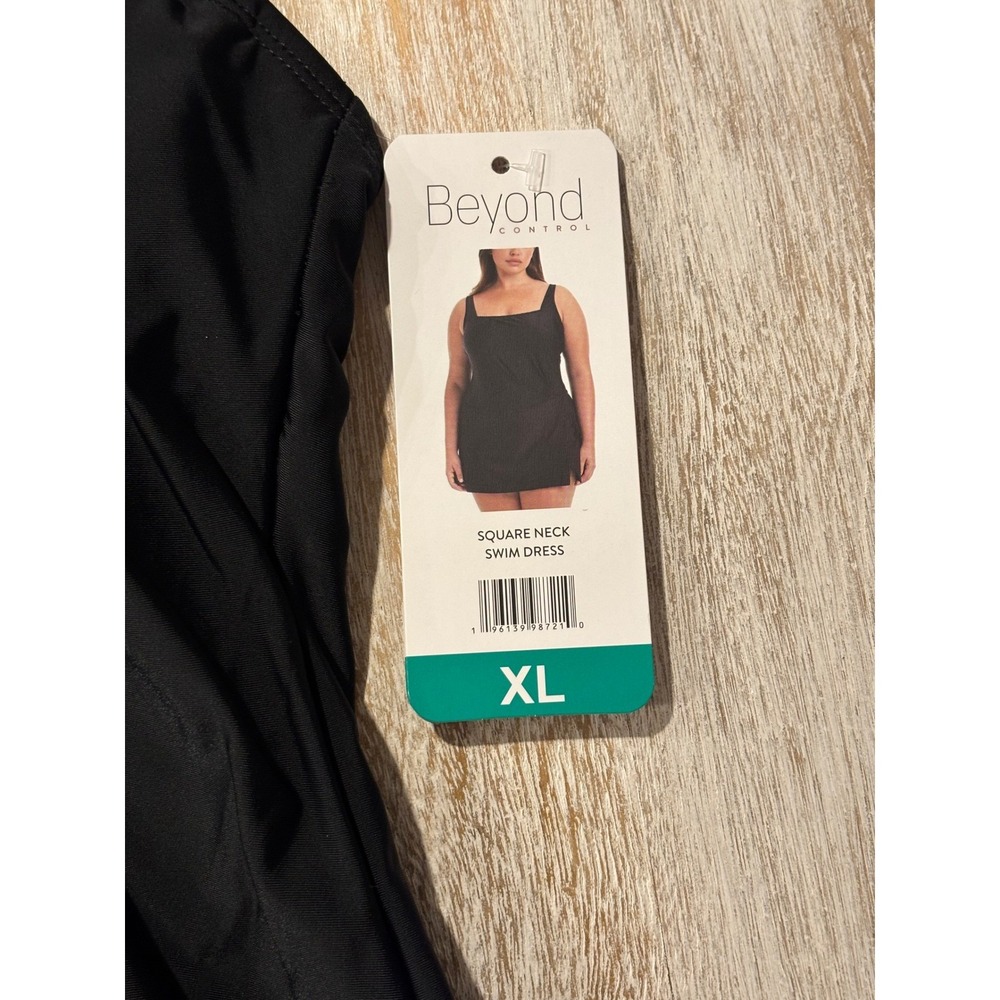 Beyond Control XL Square Neck Swim Dress Womens Black - Picture 7 of 8